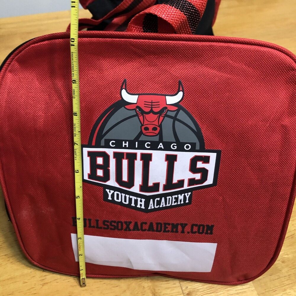 Chicago Bulls Youth Academy Duffle Bag Tote23"x10"x9" Gym Travel Bag Black Red C - Picture 7 of 12